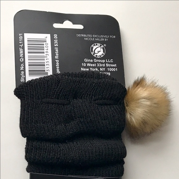 Nicole Miller NY Leg Warmers Black One Size - Picture 3 of 3